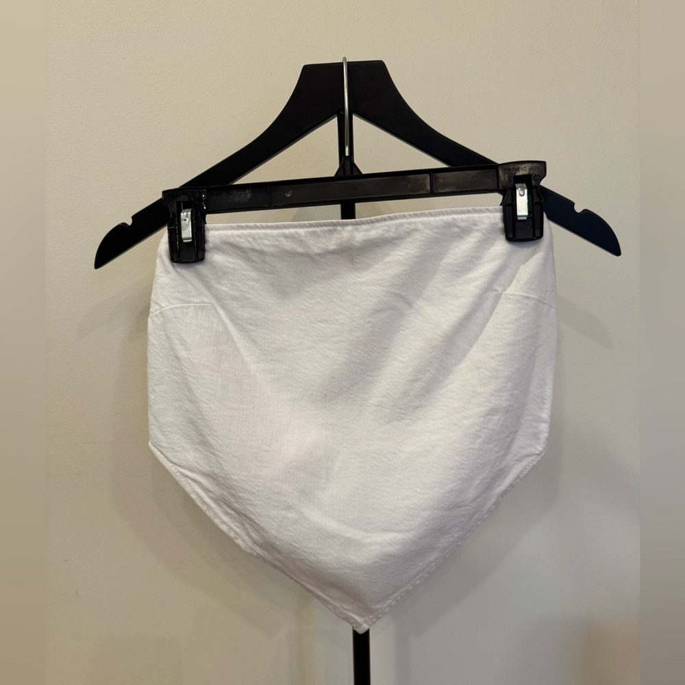 White Denim Bandeau Top